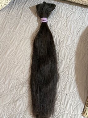 Natural Dark Brown Remy Hair Extension - Long Straight | Unbranded